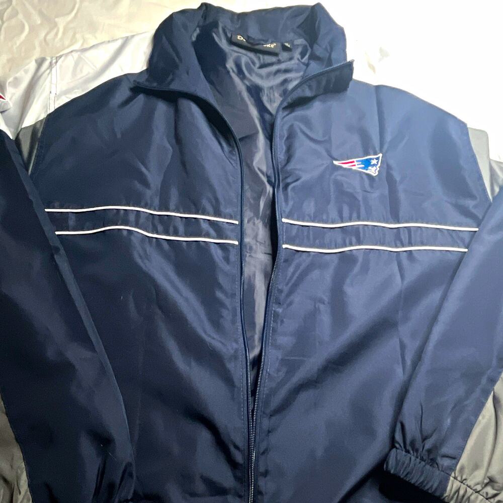 Dunbrooke New England Patriots Full Zip Jacket Mens XL Navy/Gray